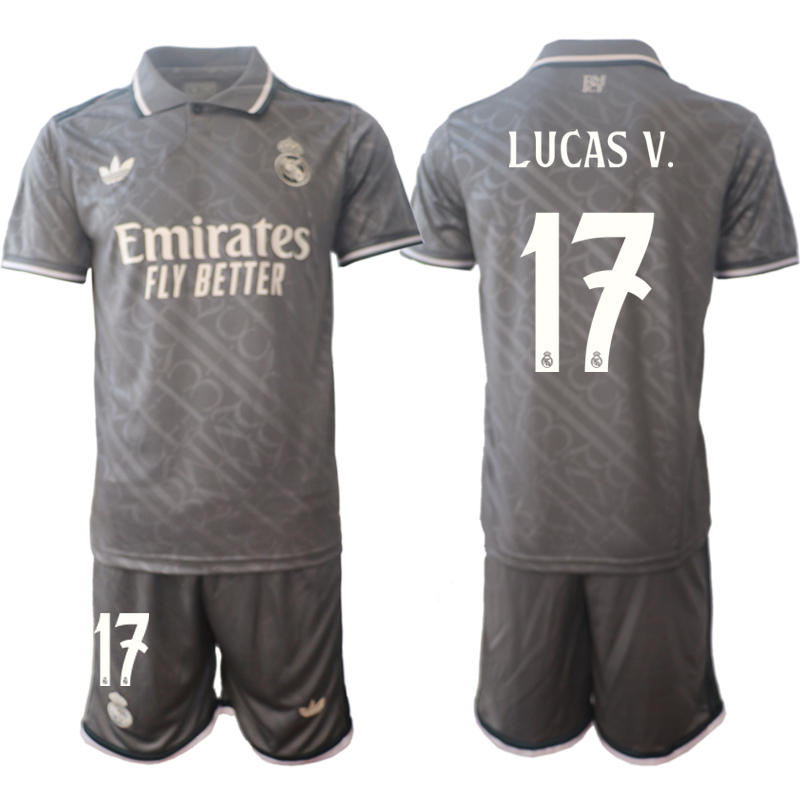 Men 2024-2025 Club Real Madrid away Grey #17 Soccer Jersey